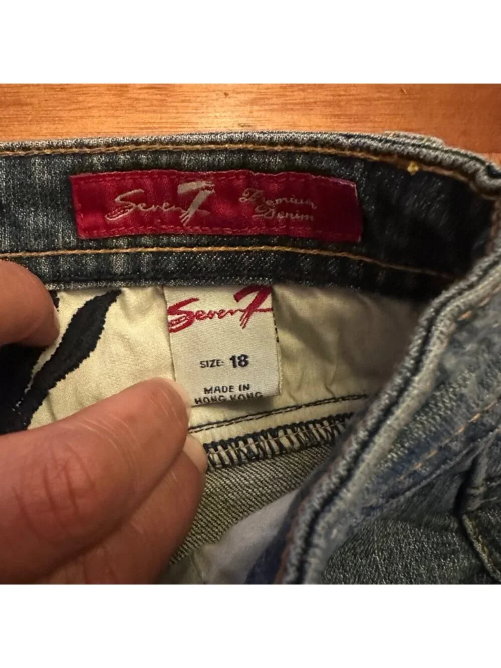 Seven7 Premium Denim Jeans Womens Size 18 Embroidered Blue - Picture 6 of 8